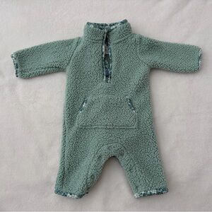 Carter’s Faux Sherpa Jumpsuit with Floral Accents